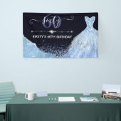 Banderoles Robe d'aquarelle bleu clair Anniversaire (Salon professionnel)