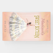 Banderoles Robe d'aquarelle Rosé rose or doux 16 anniversaire (Horizontal)