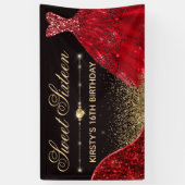 Banderoles Robe d'aquarelle rouge & vague rouge Bord doux 16 (Vertical)