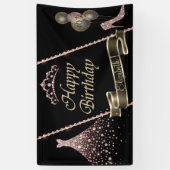 Banderoles Robe De Diamants, talons Hauts, Ballons Tiara, (Vertical)