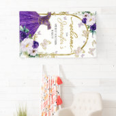 Banderoles Robe douce 16 Affiche de bienvenue papillon floral (En situation)