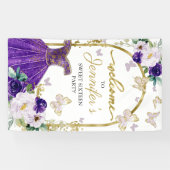 Banderoles Robe douce 16 Affiche de bienvenue papillon floral (Horizontal)