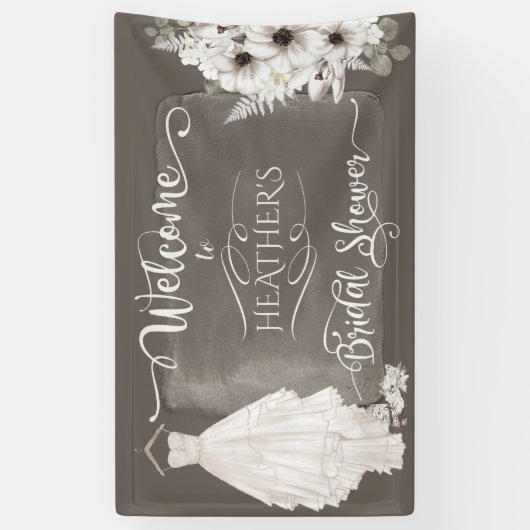 Banderoles Robe Mariage Boho Décontractée Aquarelle Fête des  (Vertical)