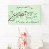 Banderoles Robin Oiseaux Nid Oeufs Baby shower de printemps (En situation)