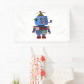 Banderoles Robot bleu de jouet de fête d'anniversaire (En situation)