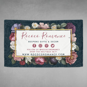 Banderoles Rococo Damask & Elegant Floral Publicité Display