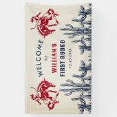 Banderoles Rodeo Western Cowboy 1ère fête d'anniversaire (Vertical)