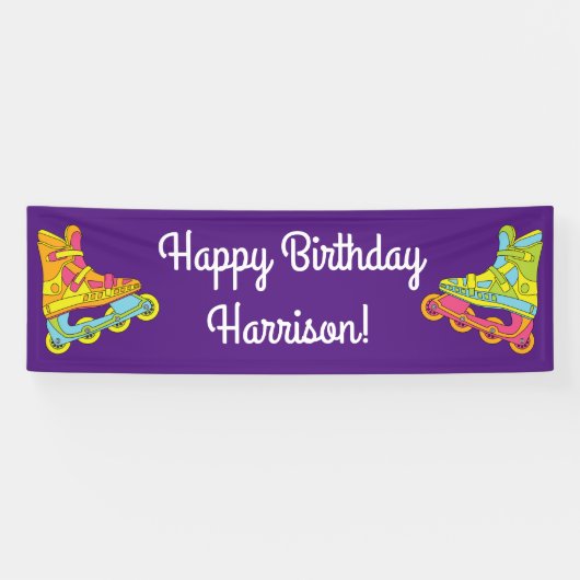 Banderoles Roller Blades Patins Anniversaire Fête (Horizontal)