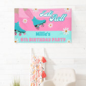 Banderoles Roller skate Retro Rainbow fête d'anniversaire (En situation)