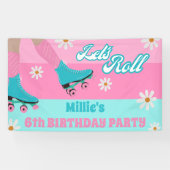 Banderoles Roller skate Retro Rainbow fête d'anniversaire (Horizontal)