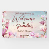 Banderoles Romance Épanoui - Bienvenue à la Fête de Mariée (Horizontal)