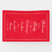 Banderoles Romantique script rouge mariage accueil photo arri (Horizontal)