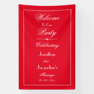 Banderoles Romantique script rouge mariage accueil photo arri