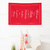 Banderoles Romantique script rouge mariage accueil photo arri (Insitu)
