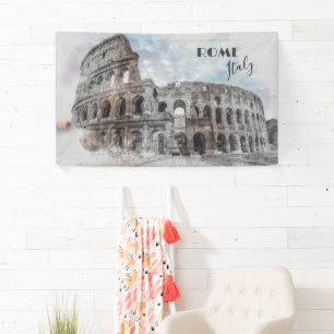 Banderoles Rome Italie Colisée Voyage Art Vintage