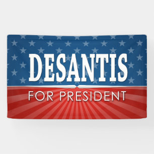 Banderoles Ron DeSantis 2024 - Design étoiles et rayures
