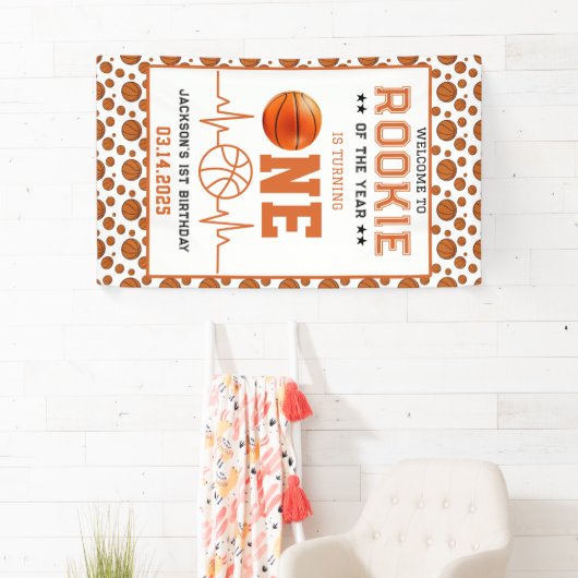 Banderoles Rookie de l'année 1er anniversaire de basket-ball (En situation)