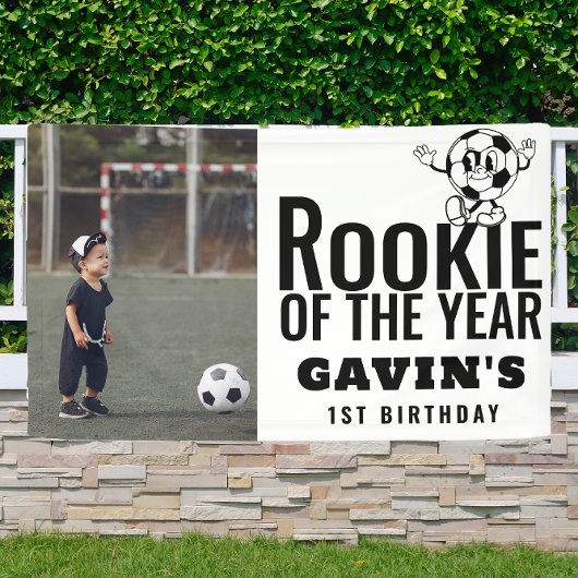 Banderoles Rookie De L'Année Soccer Vinyl Anniversaire