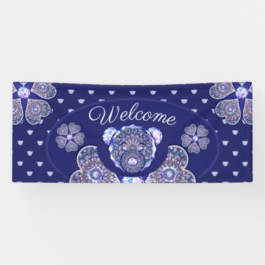 Banderoles Rosace bleu ou rouge pour bébé&enfant (Horizontal)