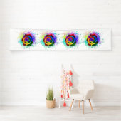 Banderoles Rose arc-en-ciel coloré (En situation)