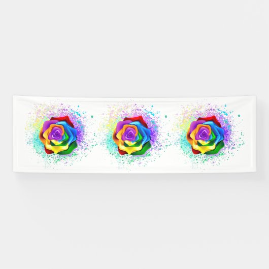 Banderoles Rose arc-en-ciel coloré (Horizontal)