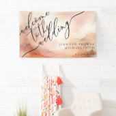 Banderoles Rose beige or Aquarelle rose Mariage (En situation)