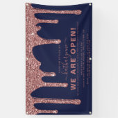 Banderoles Rose bleu marine Gold Parties scintillant  (Vertical)