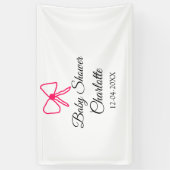 BANDEROLES ROSE BOW SIMPLE BABY SHOWER AJOUTER LE NOM DATE MI (Vertical)