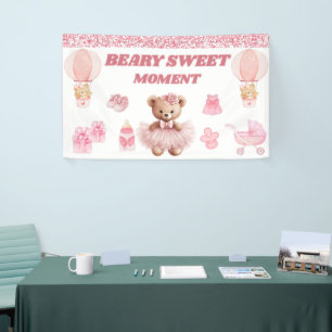 BANDEROLES ROSE C'EST UNE FILLE 3' X 5' VINYLE BABY SHOWER
