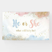 Banderoles Rose d'aquarelle or et bleu marine (Horizontal)