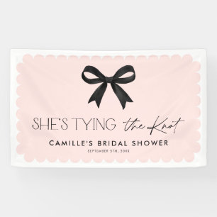 Banderoles Rose Elle Se Marie Toile de Fond à Nœud