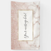 Banderoles Rose glamour or blanc Parties scintillant marbre d (Vertical)