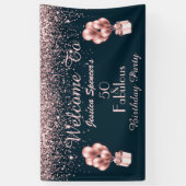 Banderoles Rose Gold 50 et fabuleux 50e anniversaire Bienvenu (Vertical)