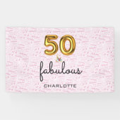 Banderoles Rose Gold 50 et fabuleux anniversaire moderne (Horizontal)