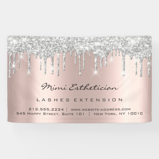 Banderoles Rose Gold Blush Eyelash Maquillage mariale (Horizontal)