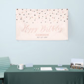 Banderoles Rose Gold & Blush Hexagon Confetti Joyeux annivers (Salon professionnel)