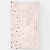 Banderoles Rose Gold & Blush Hexagon Confetti Joyeux annivers (Vertical)