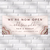 Banderoles Rose Gold Blush Pink Parties scintillant Agate Geo