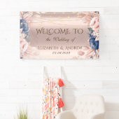 Banderoles Rose Gold Chaîne Lumières Rose bleu Mariage (En situation)