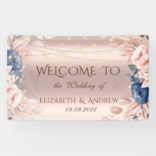 Banderoles Rose Gold Chaîne Lumières Rose bleu Mariage