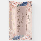 Banderoles Rose Gold Chaîne Lumières Rose bleu Mariage (Vertical)