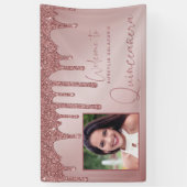 Banderoles Rose Gold Chic Drives Quinceanera (Vertical)