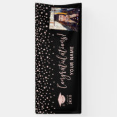 Banderoles Rose Gold Confetti Félicitations Graduation Banne (Vertical)