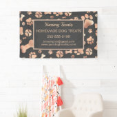 Banderoles Rose Gold Dog Empreinte de patte d'entreprise (En situation)