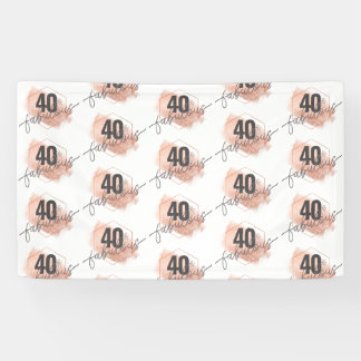 Banderoles Rose Gold Faux Foil 40e anniversaire étape et répé