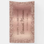 Banderoles Rose Gold Foil Parties scintillant 21ème anniversa (Vertical)