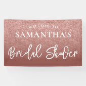 Banderoles Rose Gold Glitter Fête de Mariage (Horizontal)