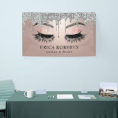 Banderoles Rose Gold Lashes & Brows Salon Modern Silver Drive (Salon professionnel)