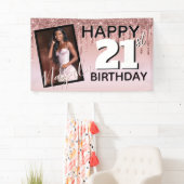 Banderoles Rose Gold Parties scintillant Drift|Monogramme|AGE (En situation)