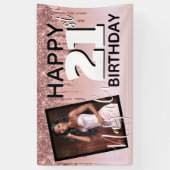 Banderoles Rose Gold Parties scintillant Drift|Monogramme|AGE (Vertical)